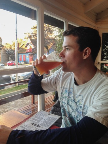 Brandon enjoying a Cerveza at one of our favorite Cervezaria's in town, Manush. Beer flows like water in this town (and costs just as much)!
