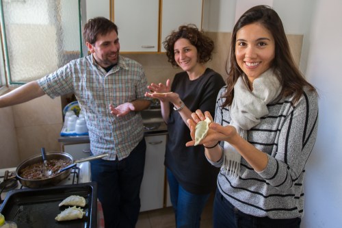 Learning to make empanadas with our classmates on the last day of Spanish school! 