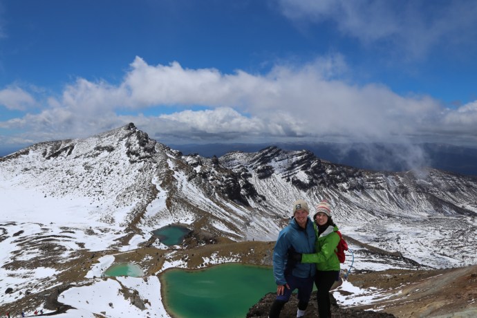 The sulfuric lakes were a brilliant blue/green color.