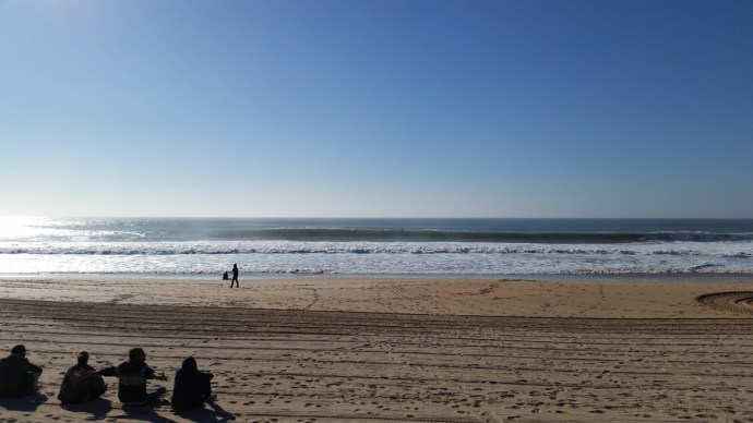 Supertubos on the big day.  I wish I woulda taken my good camera and just photographed the pros for awhile, it was a barrel-fest.  But instead I just go this photo with my phone.