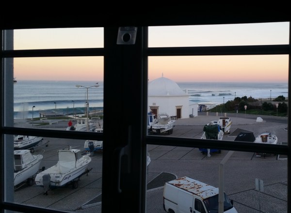 My morning view from the 3rd story of the Lone Surfer Hostel. Look at those lines!