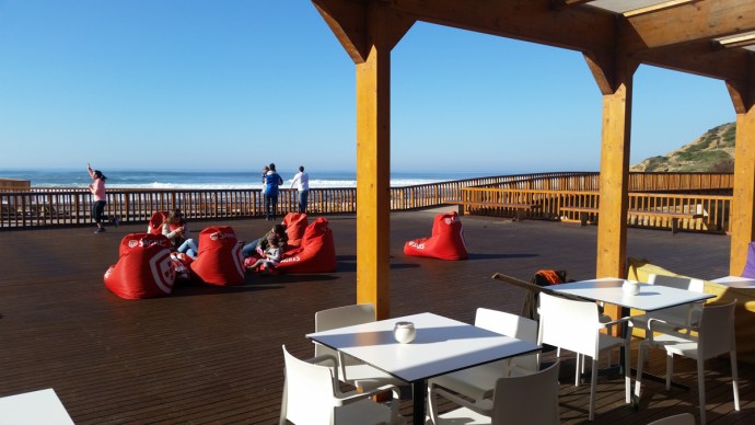 My favorite post surf session lunch spot was at this restaurant right on the beach of Ribeira d'Ilhas