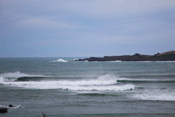I took this photo as I was leaving from a vantage point above the point.  You can see clearly the Isla de Izaro, which has a big wave spot on the southwest side.