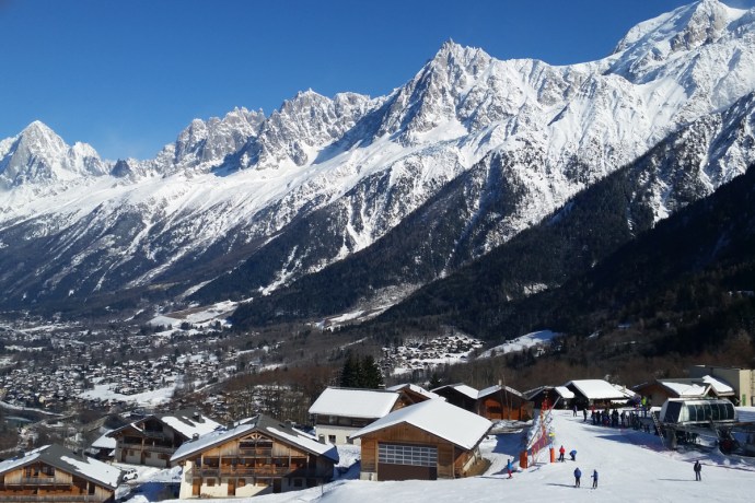 The view form about 1/3 up  the mountain at Les Houches