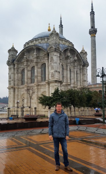 Brandon in front of the Ortakoy Mosque
