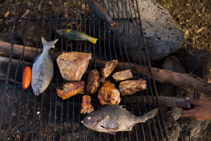 Catch a fish, grill it, eat it.