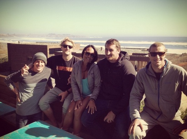 I snapped this photo of Kyle, Ben and the crew while we were eating lunch together. From Kyle's Instagram account.