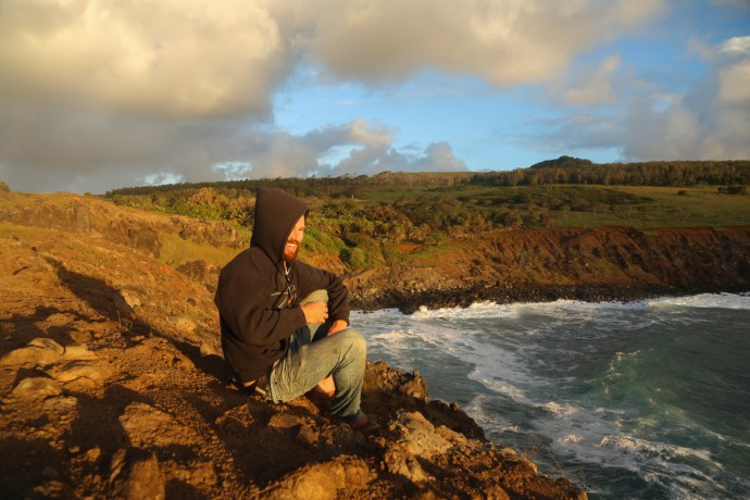 Taking in the last sunset at Mataveri. I think we left the next day.